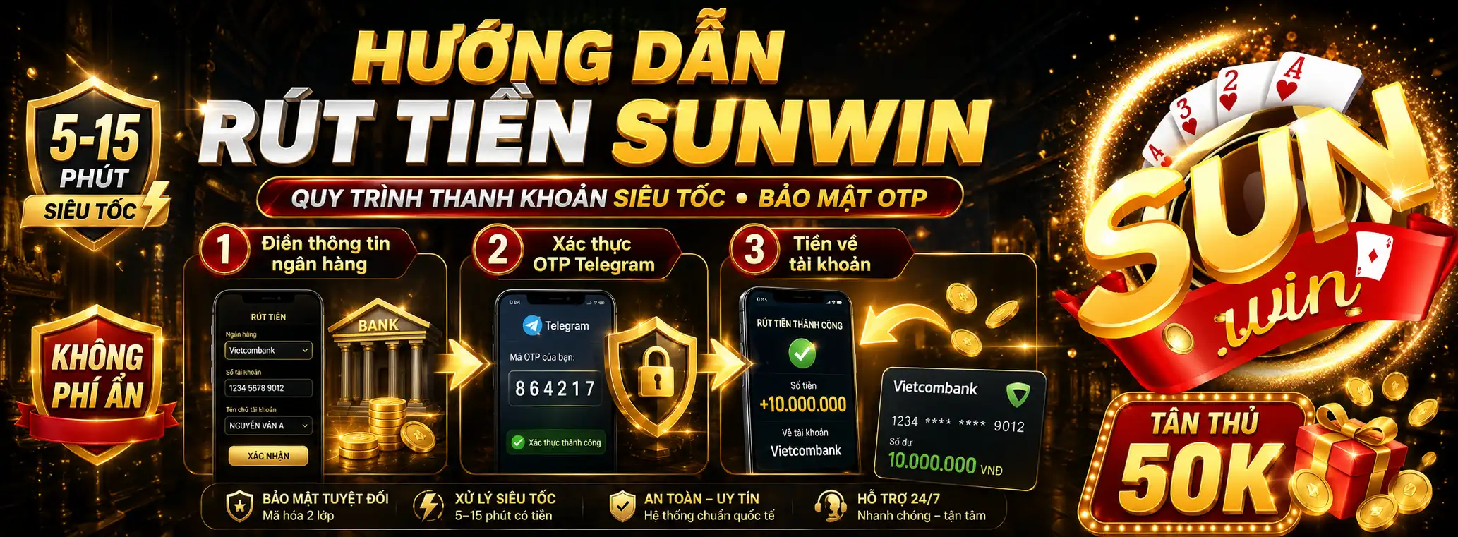 Hướng Dẫn Rút Tiền Sunwin An Toàn – Nhận Tiền Về Thẻ Sau 5 Phút 2 Hướng Dẫn Rút Tiền Sunwin – Quy Trình Thanh Khoản Siêu Tốc, Bảo Mật OTP
